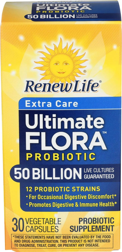 Renew Life Extra Care Digestive Probiotic 50 Billion CFU - 60 Count (Pack of 1)