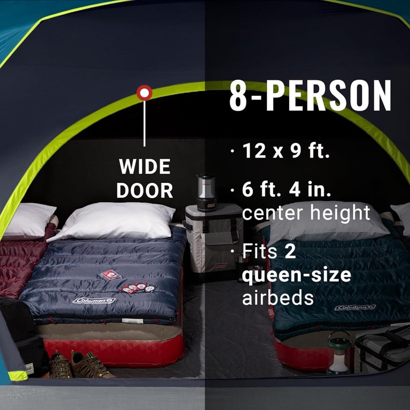 Tienda de campaña tipo domo oscuro Coleman 8 PERSONAS