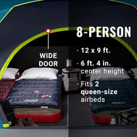 Tienda de campaña tipo domo oscuro Coleman 8 PERSONAS