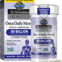Garden of Life Probiotics for Men, Dr Formulated 50 Billion CFU 15 Probiotics for Digestive Health + Organic Prebiotic Fiber, Colon & Immune Support, Daily Gas Relief, Shelf Stable, 30 Capsules