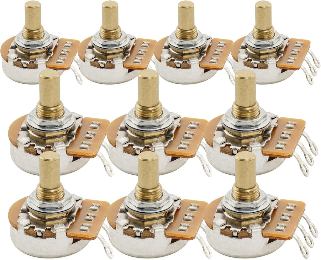 Musiclily Pro HD A1M Pots Brass Metric Solid Short Shaft 6.5mm 10Pcs