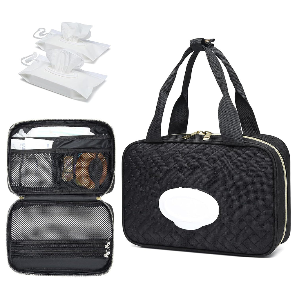 Fwkekye Diaper Bag Organizer with 2 Pieces Wipes Dispensers