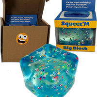 Original Big Block Premium Stress Cube, Glitter Squishy Fidget Toy, Adults