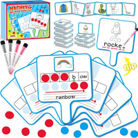 Aizweb Phonemic Awareness,Magnetic Dry Erase Whiteboards with Elkonin Box,Phonics Game,Preschool Kindergarten Speech The