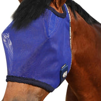 Harrison Howard All Round Mesh Horse Fly Mask UV Protective with Fleece Padded Edging Deep Navy XL