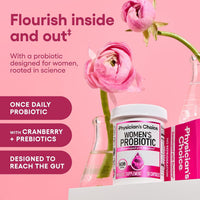 Physician's CHOICE Probióticos para mujeres - Equilibrio PH, digestivo, UT y salud femenina - 50 mil millones de CFU - 6 cepas únicas para ella - Prebióticos orgánicos, extracto de arándano+