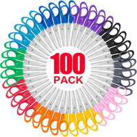 Toidgy 100 Pack Kids Scissors, 5 Inch Scissors Bulk for School, Blunt Tip Scissor for Kids Student Teacher,Kids Safety S