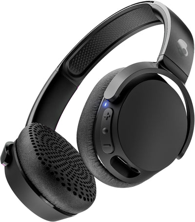 Skullcandy Riff Wireless 2 On-Ear Bluetooth Headphones, Up to 34 Hrs Battery, Foldable Lightweight Design, Convenient for Travel with Included 3.5mm AUX Cable, Microphone for iPhone Android - Black