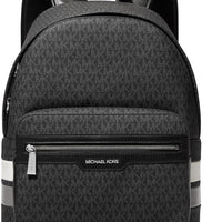 Ofertaza, Michael Kors Malone Backpack, Silver-Tone Hardware/Storm Signature Stripe