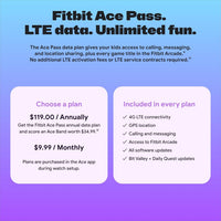 Fitbit Google Ace LTE - Kids Smartwatch with Call