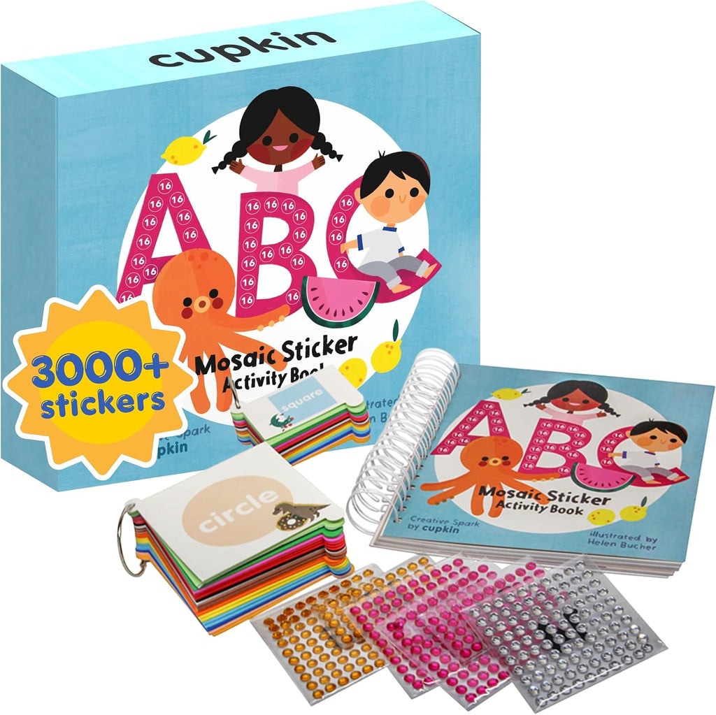 Cupkin Mosaic Sticker Art | ABC Activity Book, 52 Pages, 3000+ Stickers