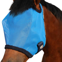Harrison Howard All Round Mesh Horse Fly Mask UV Protective with Fleece Padded Edging Sky Blue S