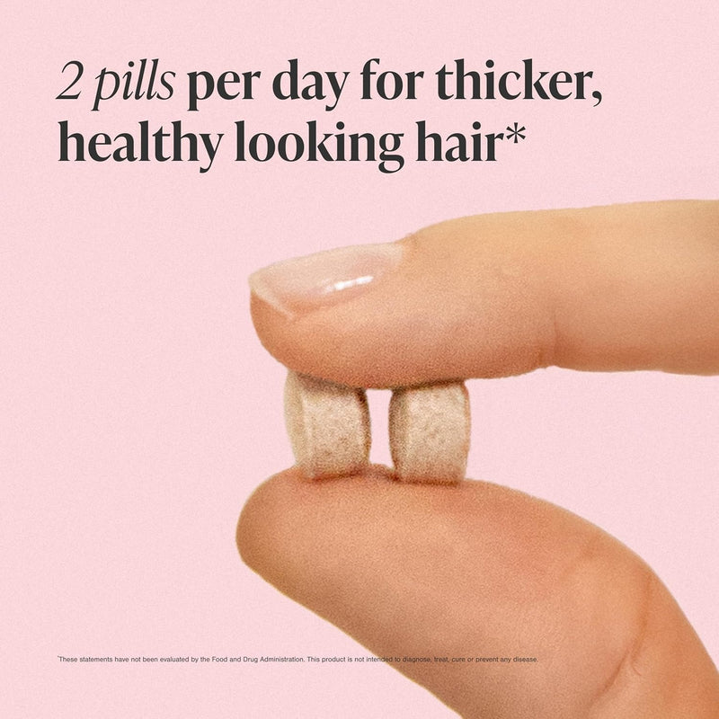 Viviscal Suplementos para el crecimiento del cabello para mujeres, soporte para el cabello más grueso y completo para adelgazar el cabello y la pérdida de cabello, con biotina y colágeno marino, sin