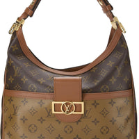Louis Vuitton, Pre-loved Monogram Reversed Dauphine Hobo MM, Brown