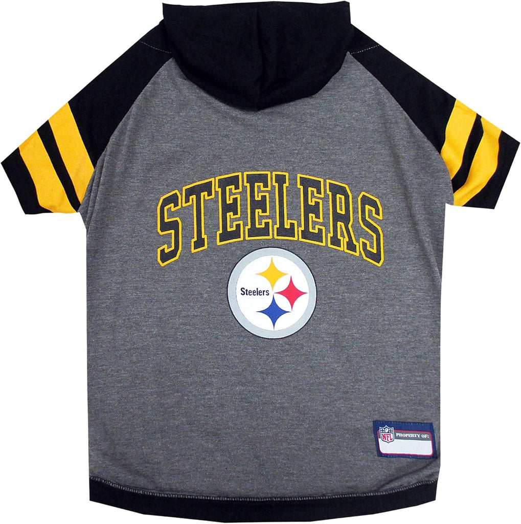 Pets First Pittsburgh Steelers Hoodie T-Shirt, Medium , Black