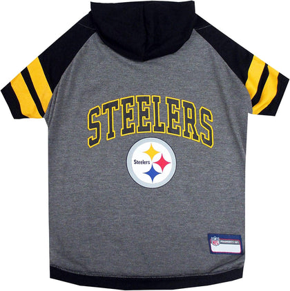Pets First Pittsburgh Steelers Hoodie T-Shirt, Medium , Black