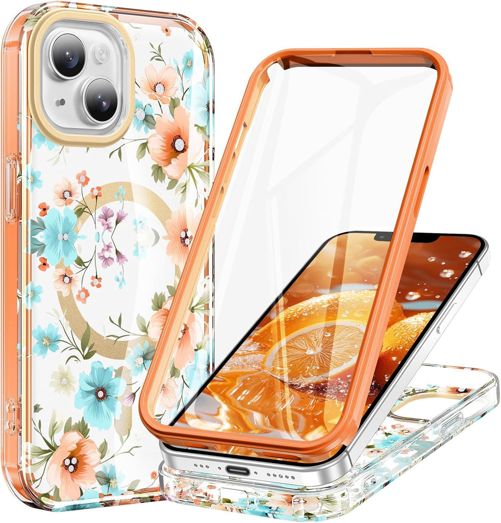 STERKER Designed for iPhone 14 Plus Case 6.7" [Compatible with Magnetic] [Built-in Screen Protector] Full Body Rugged Dr