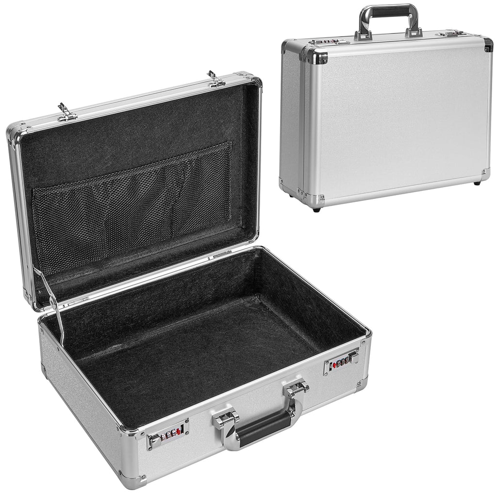 LOCKCURX File Organizer Storage Box - 16.9 x 12.2 x 6.3 Inch Large, Portable Locking Storage Totes with Dual Combination