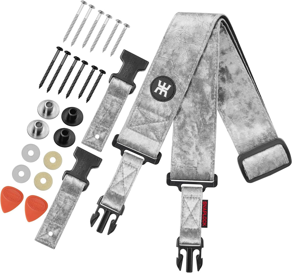Amumu SNAPLOCK Pro Guitar Strap - Quick-Release Buckle, Screw Fasten Ends, Quick-Fetch Pick Holder, Adjustable 38"-57",