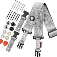 Amumu SNAPLOCK Pro Guitar Strap - Quick-Release Buckle, Screw Fasten Ends, Quick-Fetch Pick Holder, Adjustable 38"-57",