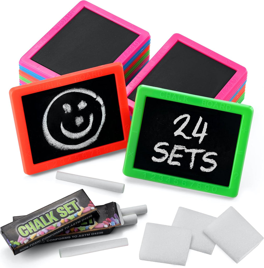 Mini Chalkboards for Kids (24-Pack) Chalkboard Party Favor Sets