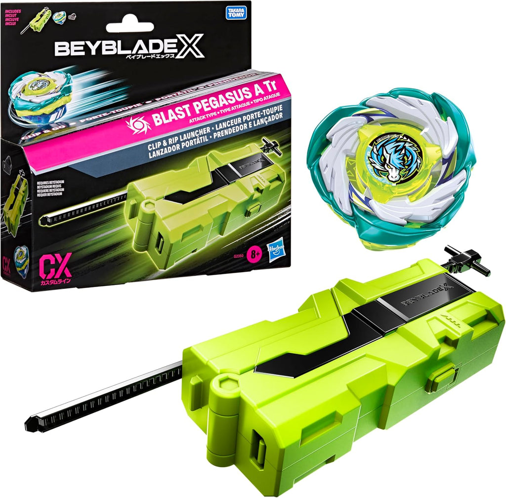 Beyblade X Clip & Rip Launcher with Takara Tomy Attack Type Top Right-Spinning Top Toy, Battling Tops Game Toys, Ages 8+