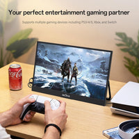InnoView 2K Portable Monitor 15.6" QHD 100% sRGB, Built-in 180° Adjustable Stand Travel Monitor USB C Standard HDMI Ultra-Slim Portable Monitor for Laptop MacBook Phone PS5 Xbox Switch
