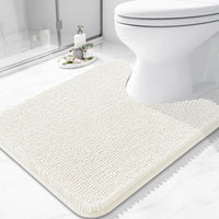 Arotive Bathroom Toilet Rugs Chenille U Shaped 24x20, Ivory