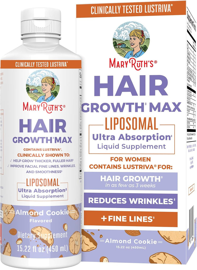 MaryRuth's Hair Growth Max Liposomal 10000mcg Biotin, Thicker Hair, 15.22oz