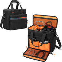 PGmoon 6 Slots Wireless Microphone Carrying Case, Mic Storage Bag with Thick Padding for Singing, Karaoke, Party (Patent