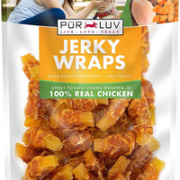 Pur Luv Chicken Wrapped Sweet Potato Dog Treats, Rawhide Free Jerky Wraps, Made with Real Chicken, 16 Oz, Healthy, Easil