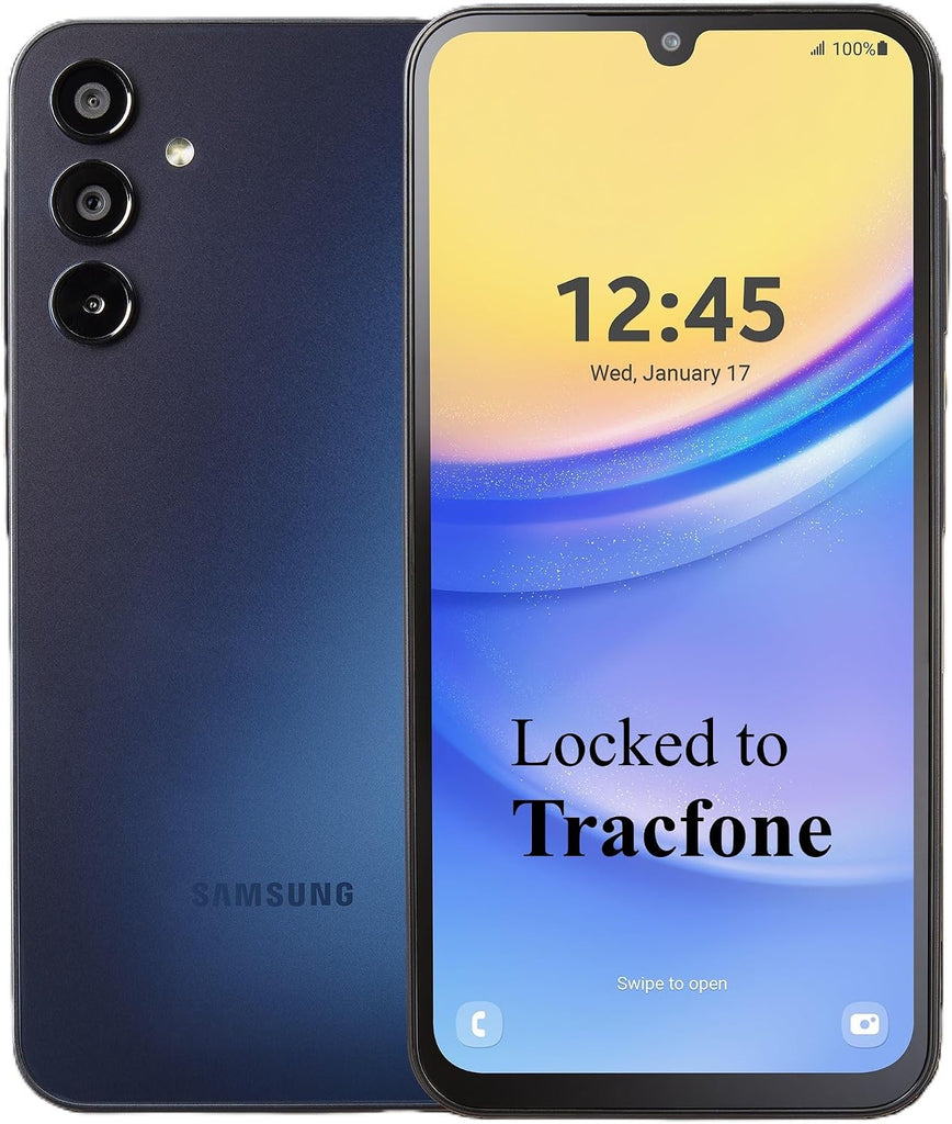 Tracfone Samsung Galaxy A15 5G Phone - 64GB, $20 30-Day Plan, Black