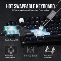 EPOMAKER TH85 QMK/VIA Wireless Gaming Keyboard, BT5.0/2.4GHz/USB-C
