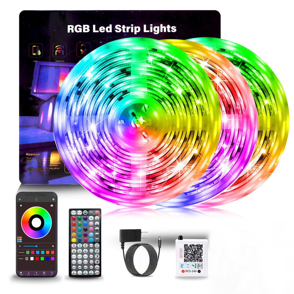 NBBUFF 300FT RGB Led Lights for Bedroom with App & Remote Control, 3*100FT