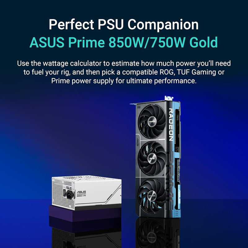 ASUS Prime AMD Radeon RX 9070 XT 16GB GDDR6 OC Edition Graphics Card, AMD (PCIe 5.0, HDMI/DP 2.1, 2.5-Slot Design, Axial-tech Fans, Ball Bearings, Dual BIOS, GPU Guard), 3 Year Warranty