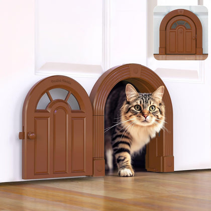 Purrfect Portal Meow Manor® Extra Large Interior Cat Door – No-Flap Pet Door for Interior Doors, Easy DIY Installation,