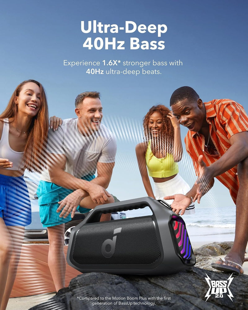 Soundcore Boom 2 Plus Portable Bluetooth Speaker by Anker, 140W, IPX7