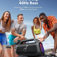 Soundcore Boom 2 Plus Portable Bluetooth Speaker by Anker, 140W, IPX7