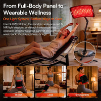 INIA Terapia de luz roja para cuerpo y cara, panel y cinturón 2 en 1 con NIR dual de 1064 nm y 850 nm