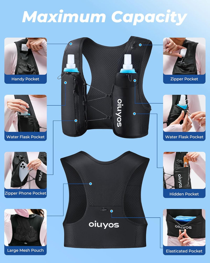Oiuyos Chaleco de Running Ajustable - Hombre y Mujer