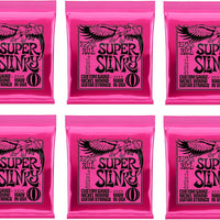 Ernie Ball Super Slinky Nickel Wound Electric Guitar Strings 6-pack, 9-42 Gauge (P03023)