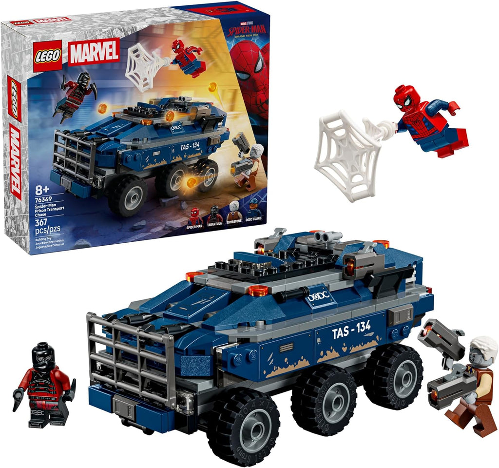 LEGO Marvel Spider-Man Prison Transport Chase - Super Hero Building Toy for Boys & Girls, Ages 8+ - Includes 4 Minifigures - Spider-Man Toy for Fans - Gift for Birthdays - 76349