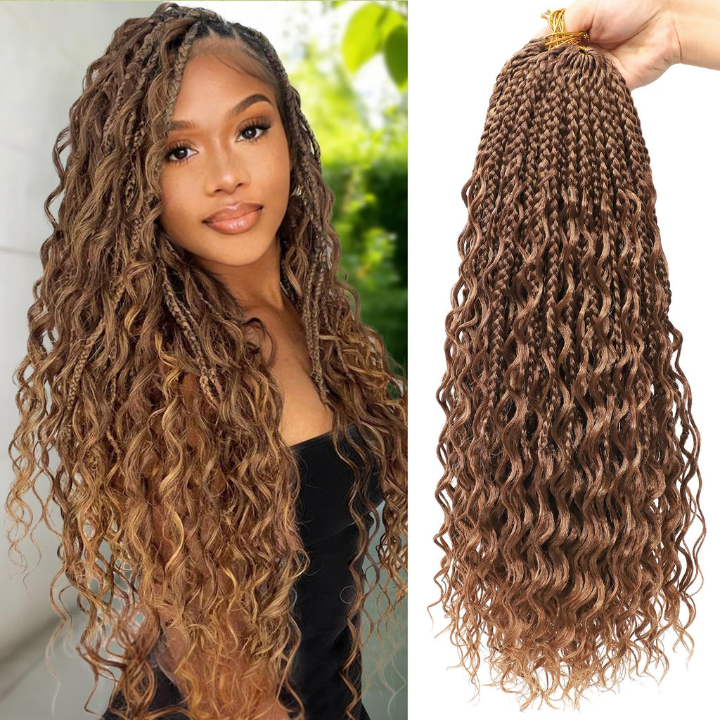 Goddess Box Braids Crochet Hair For Black Women 24 Inch Boho Crochet Braids