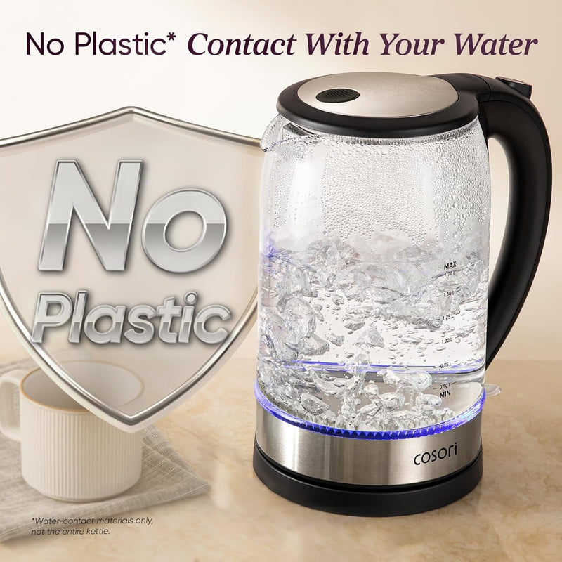 Cosori Electric Kettle, No Plastic Contact With Water