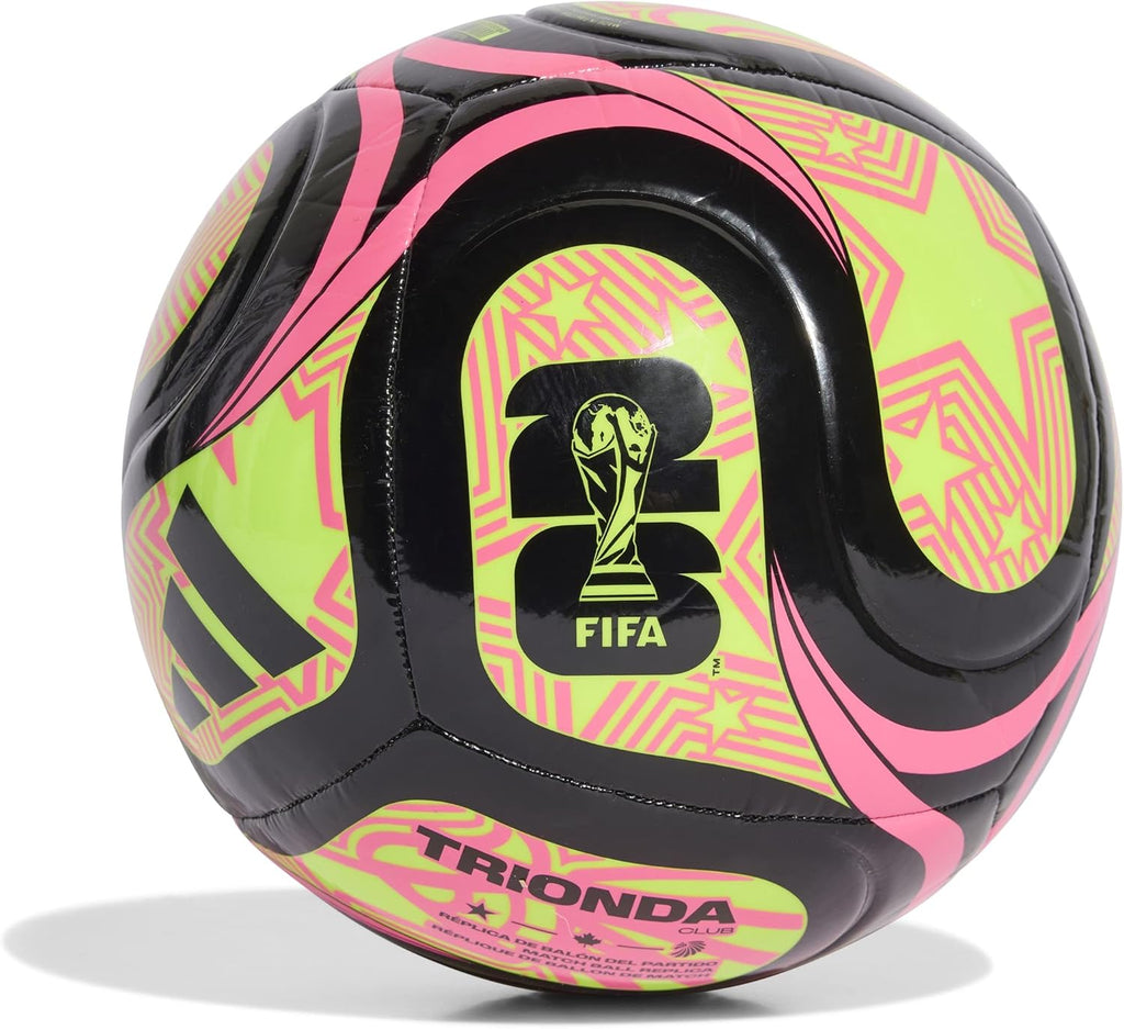 Adidas Unisex-Adult World Cup Soccer Ball, Black/Lucid Lemon/Lucid Pink, 5