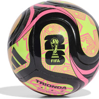 Adidas Unisex-Adult World Cup Soccer Ball, Black/Lucid Lemon/Lucid Pink, 5