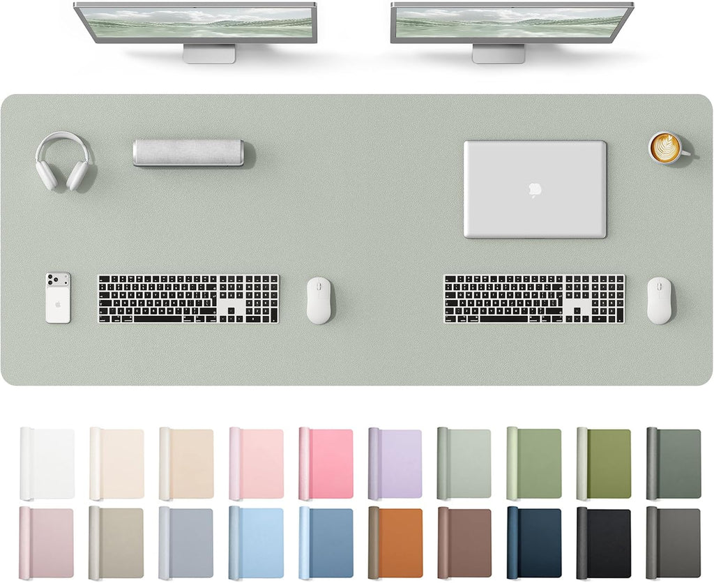 YSAGi Leather Desk Protector, Office Mat, Large Mouse Mat, Non-Slip PU Leather Blotter, Laptop Desk Mat, Waterproof Writ