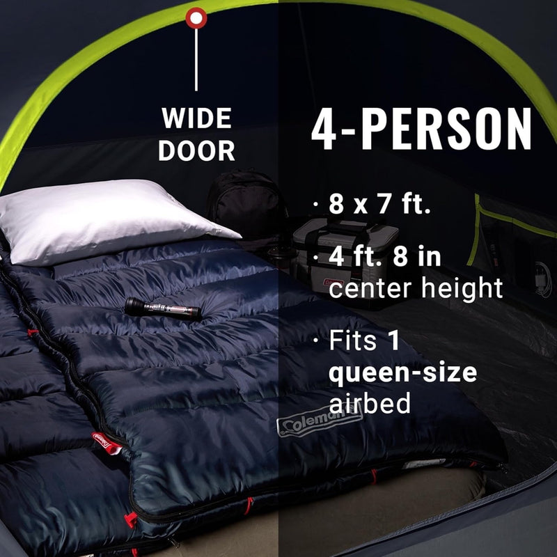 Tienda de campaña tipo domo oscuro Coleman 4 PERSONAS