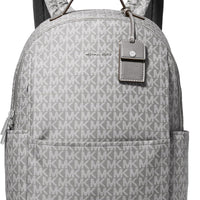 Michael Kors Sable Large Backpack, Silver-Tone Hardware/MK Signature Coated Twill/Storm