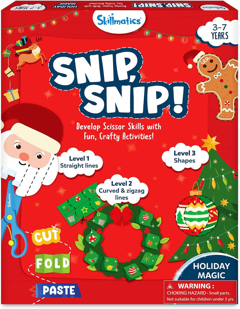 Skillmatics Snip Snip Christmas, Gift for Kids, Scissor Skills, Felt Craft